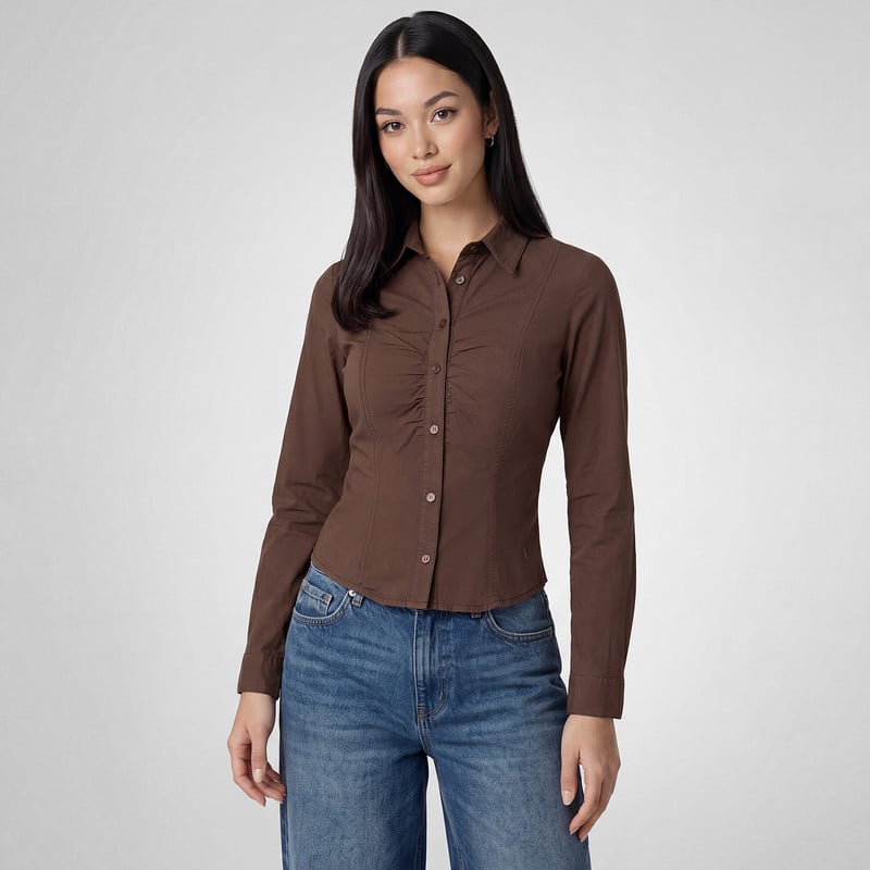 BLUSAS POPELINA STRETCH MUJER YVANY - 1