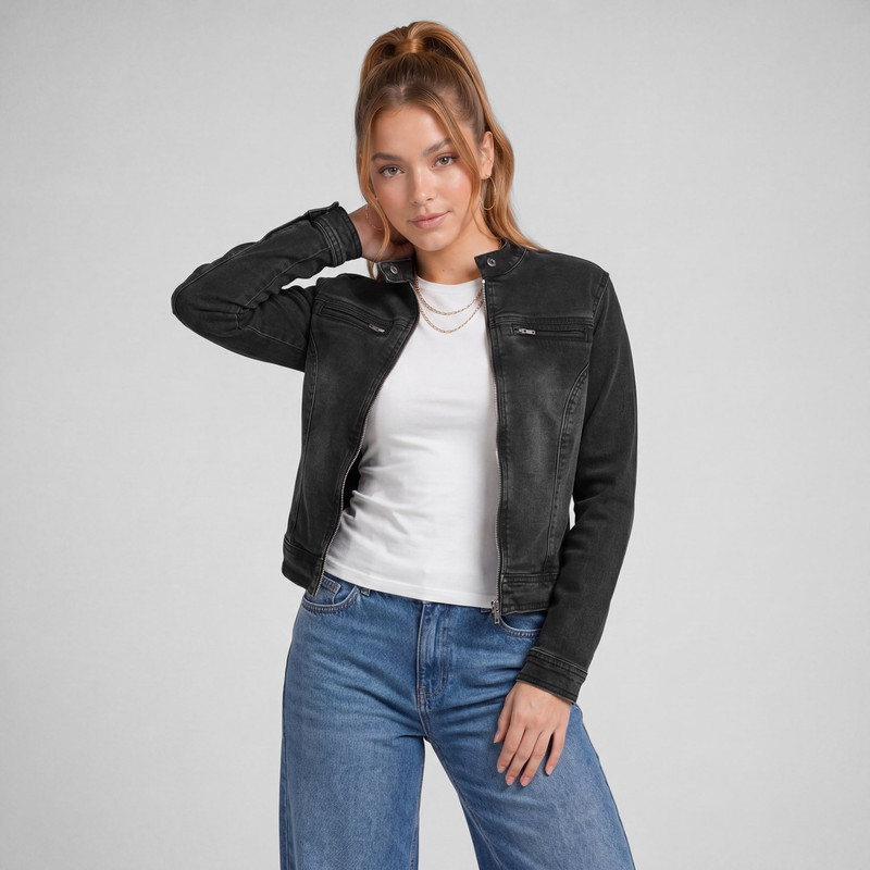 CASACA DENIM STRETCH MUJER CAYETANNAH - 1