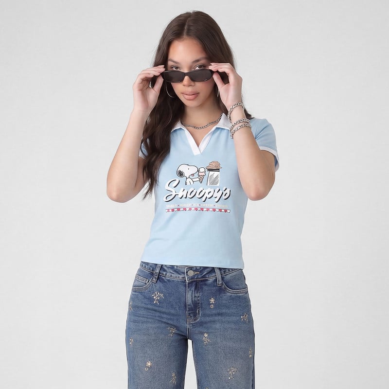 POLO MODA JERSEY FULL LYCRA MUJER KAROLY-SNOOPY - 1