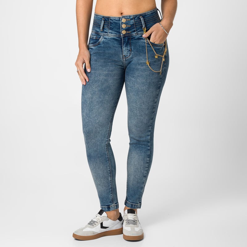 PANTALON DENIM STRETCH MUJER MACKEYLA - 1