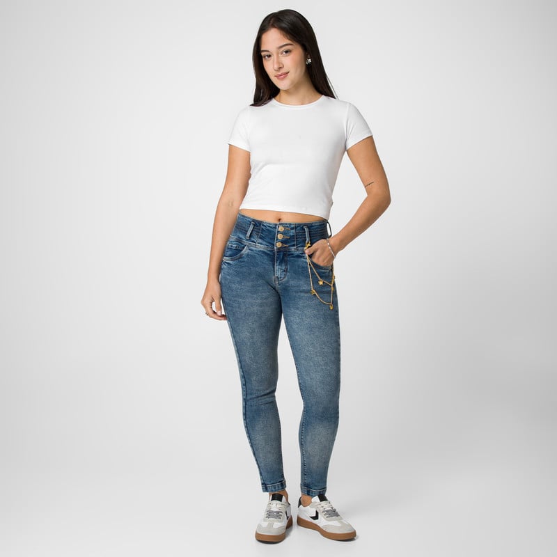 PANTALON DENIM STRETCH MUJER MACKEYLA - 2
