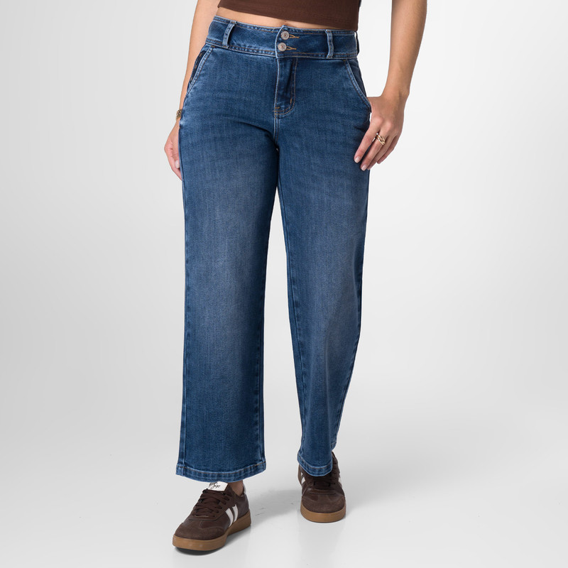 PANTALON DENIM STRETCH MUJER IRIDESA - 1