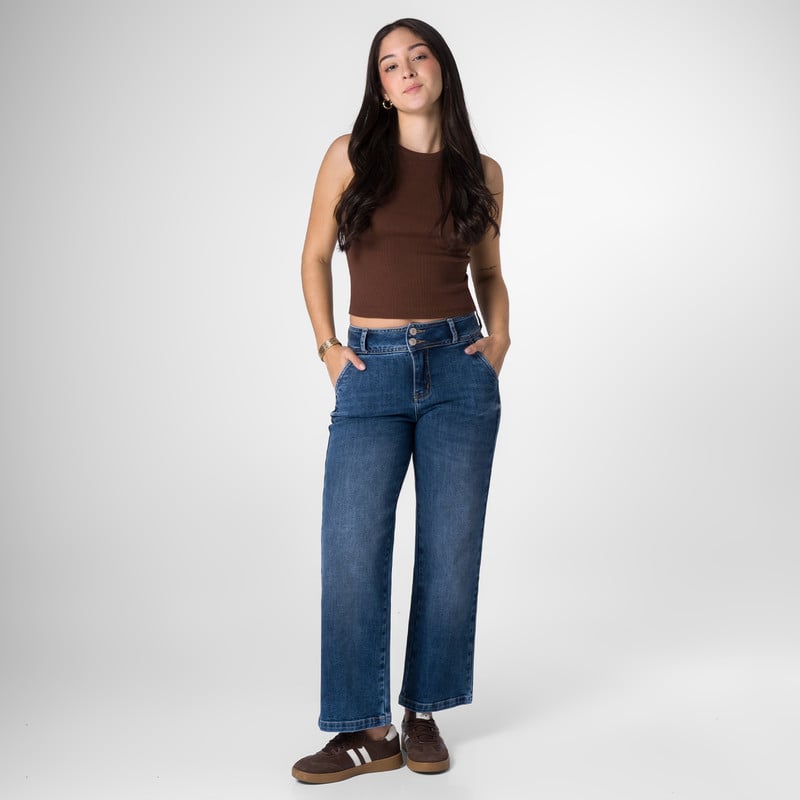 PANTALON DENIM STRETCH MUJER IRIDESA - 2