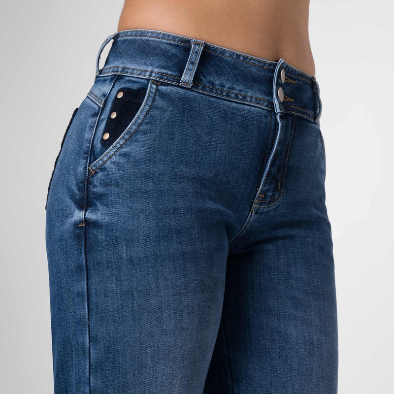 PANTALON DENIM STRETCH MUJER IRIDESA - 4