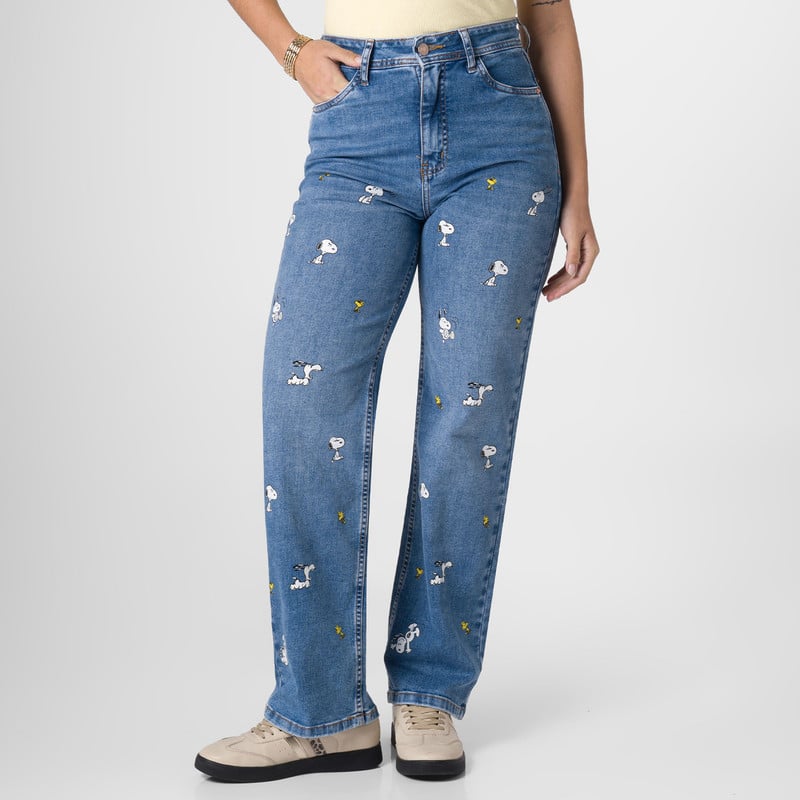 PANTALON DENIM STRETCH MUJER CIRCE-SNOOPY - 1