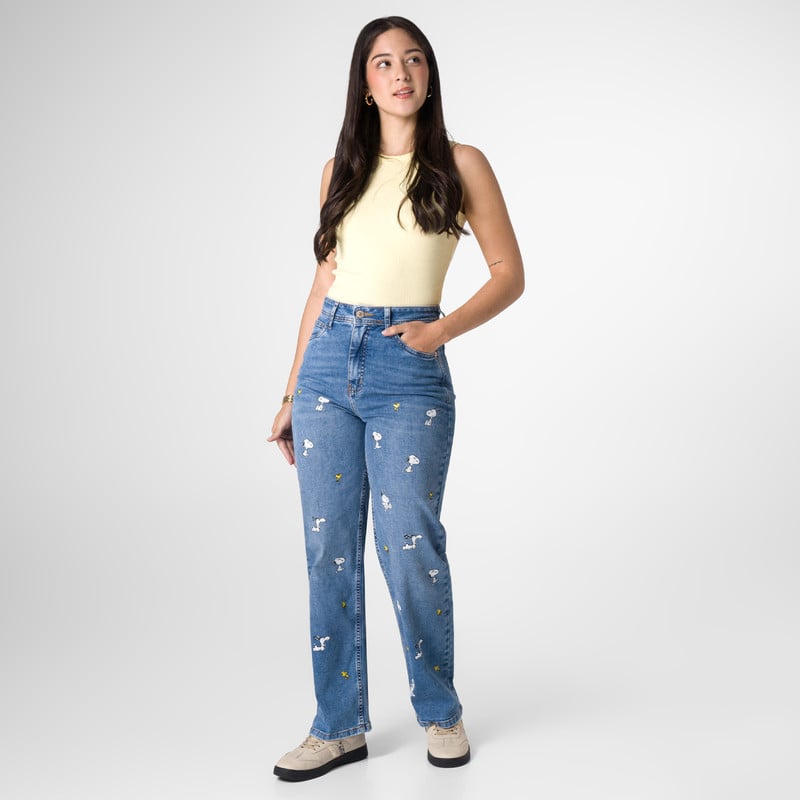 PANTALON DENIM STRETCH MUJER CIRCE-SNOOPY - 2