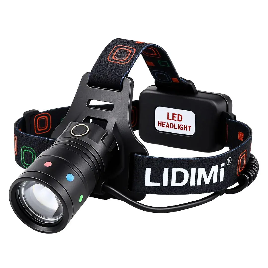 LINTERNA DE CABEZA LED LIDIMI 10W ZOOM RECARGABLE CON 3 MODOS DE LUZ - 1
