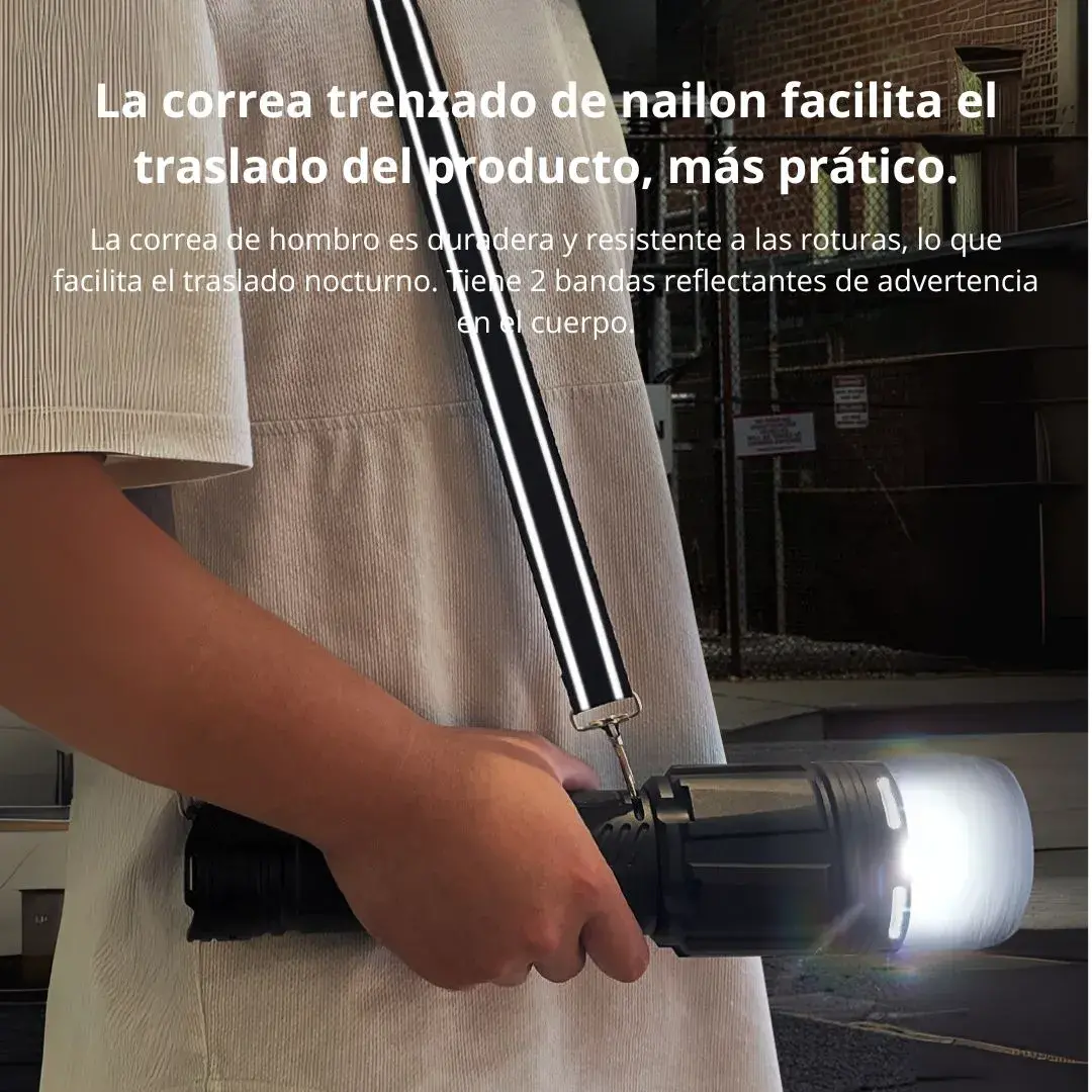LINTERNA LED RECARGABLE ALTA POTENCIA ZOOM 7 MODOS DE LUZ Y POWER BANK - 6