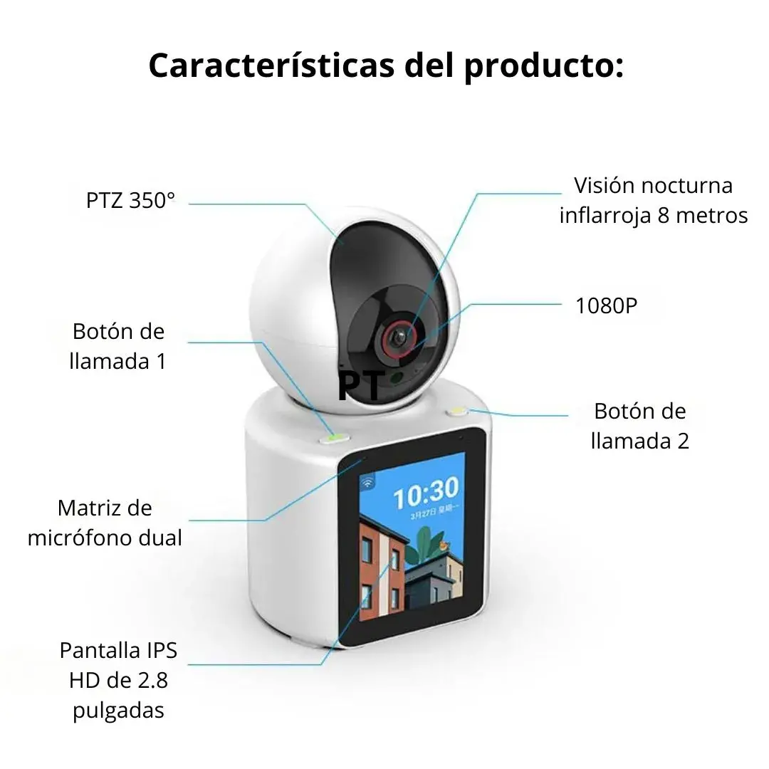 CÁMARA INTELIGENTE FULL HD WIFI CON VIDEOLLAMADA DETECCIÓN Y VISIÓN NOCTURNA - 8