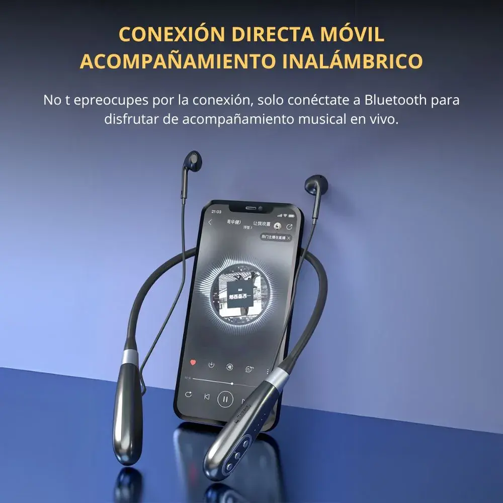 AURICULARES INALÁMBRICOS CON MICRÓFONO Y TARJETA DE SONIDO USB - 4
