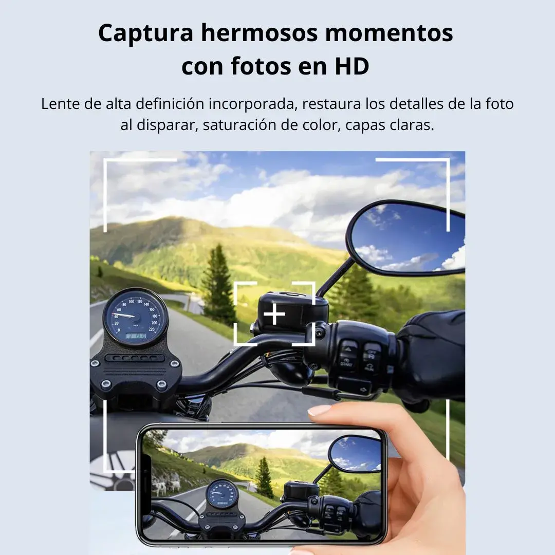 AUDÍFONOS BLUETOOTH PARA CASCO CON CÁMARA HD 1080P IPX6 32GB WIFI MOTO - 6