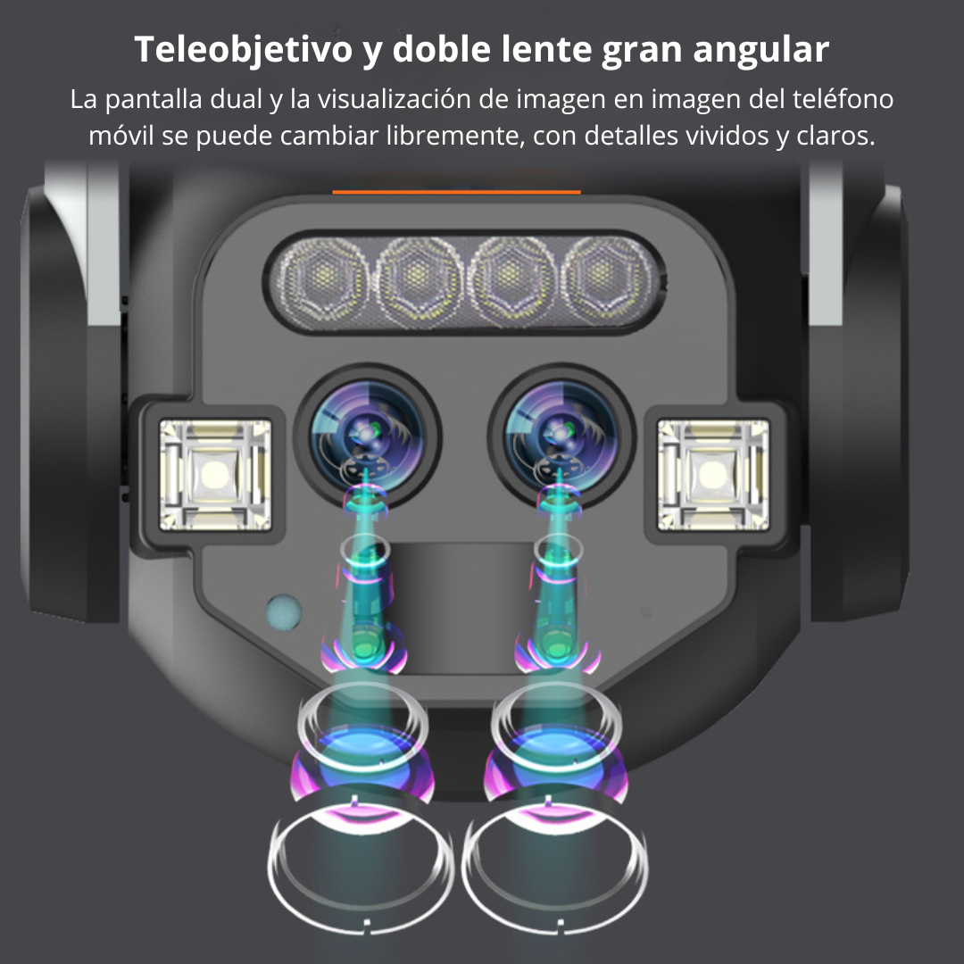 CÁMARA DE SEGURIDAD FULL HD 6MP IP66 360° WIFI DOBLE LENTE ZOOM 10X SEISA Q820EM - 2
