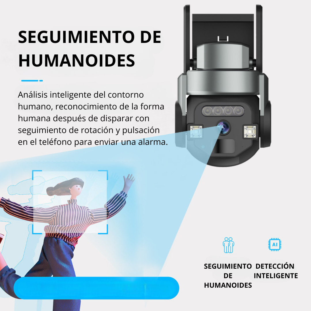 CÁMARA DE SEGURIDAD FULL HD 6MP IP66 360° WIFI DOBLE LENTE ZOOM 10X SEISA Q820EM - 5
