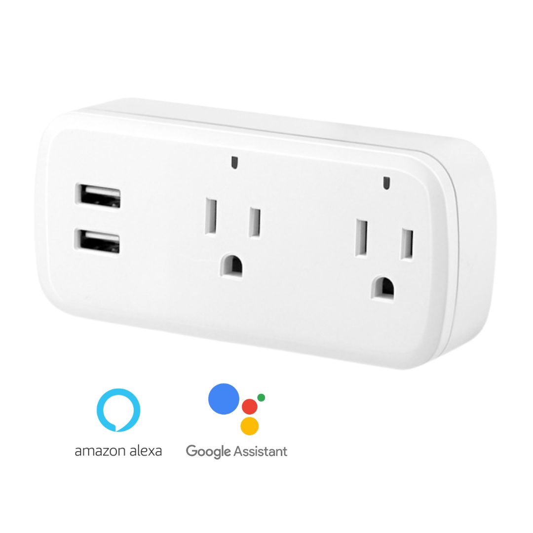 ENCHUFE INTELIGENTE WIFI CON 2 TOMACORRIENTES Y 2 PUERTOS USB - 1