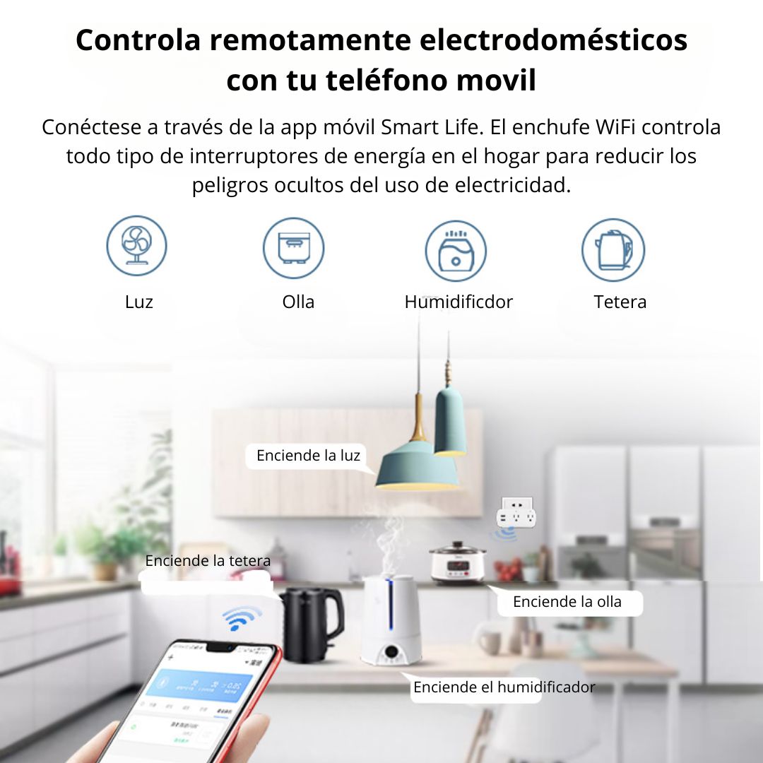 ENCHUFE INTELIGENTE WIFI CON 2 TOMACORRIENTES Y 2 PUERTOS USB - 2
