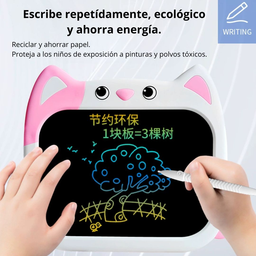 TABLETA DE ESCRITURA LCD 10” INFANTIL CON DISEÑO DE GATO - 2