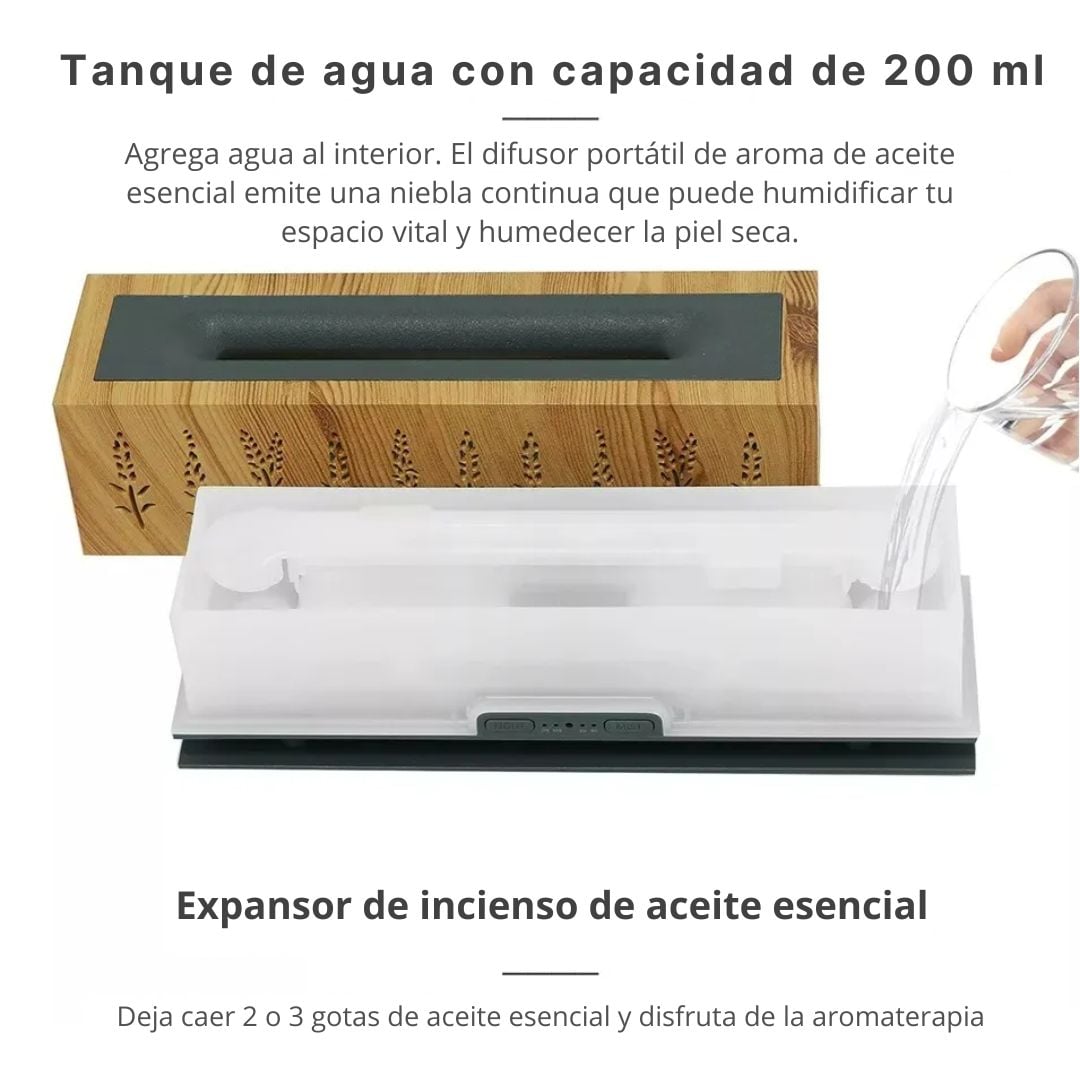 DIFUSOR ULTRASÓNICO 200 ML CON LUZ TIPO LLAMA TEMPORIZADOR Y CONTROL - 2