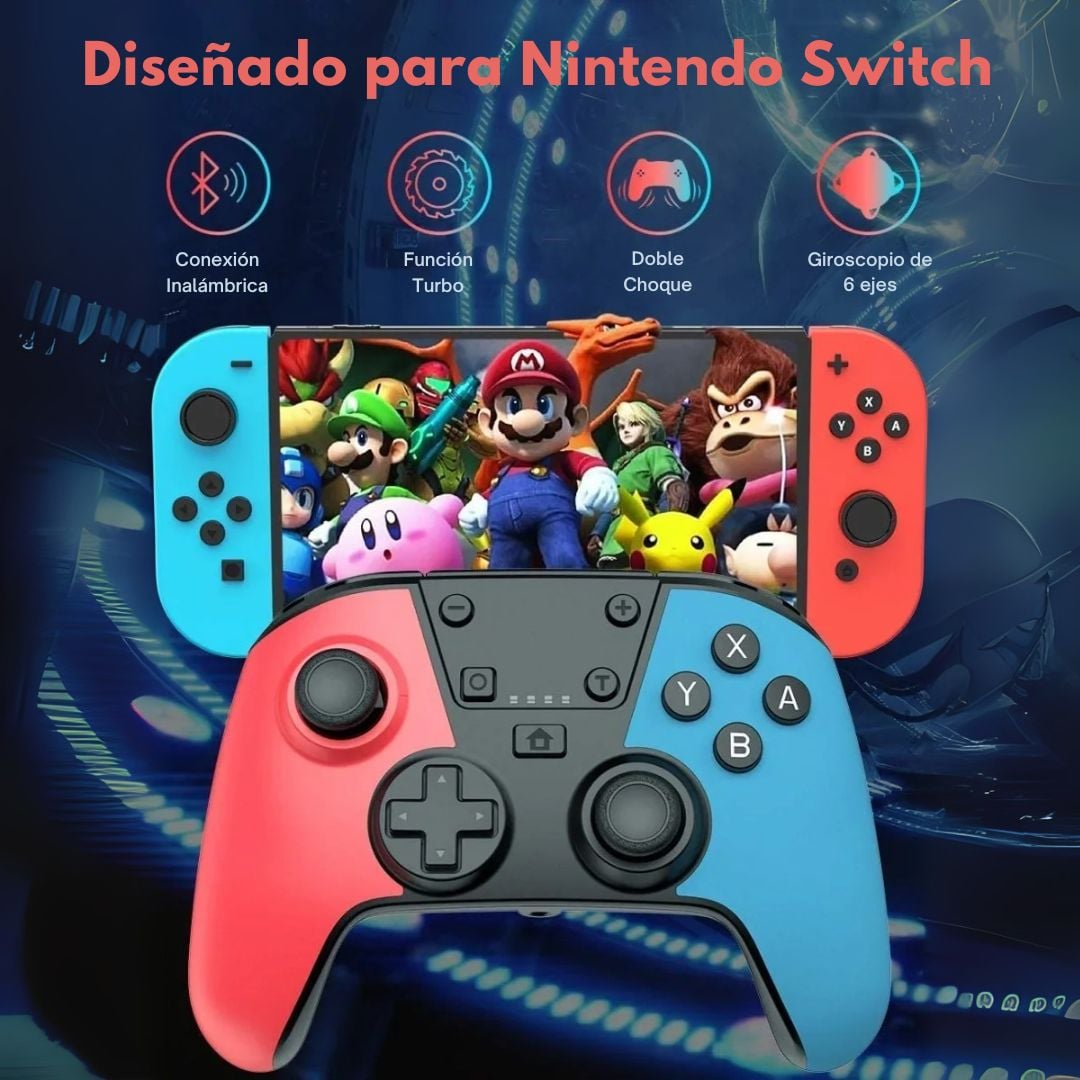 MANDO PRO INALÁMBRICO SWITCH CON NFC TURBO MACRO Y GIROSCOPIO - 2