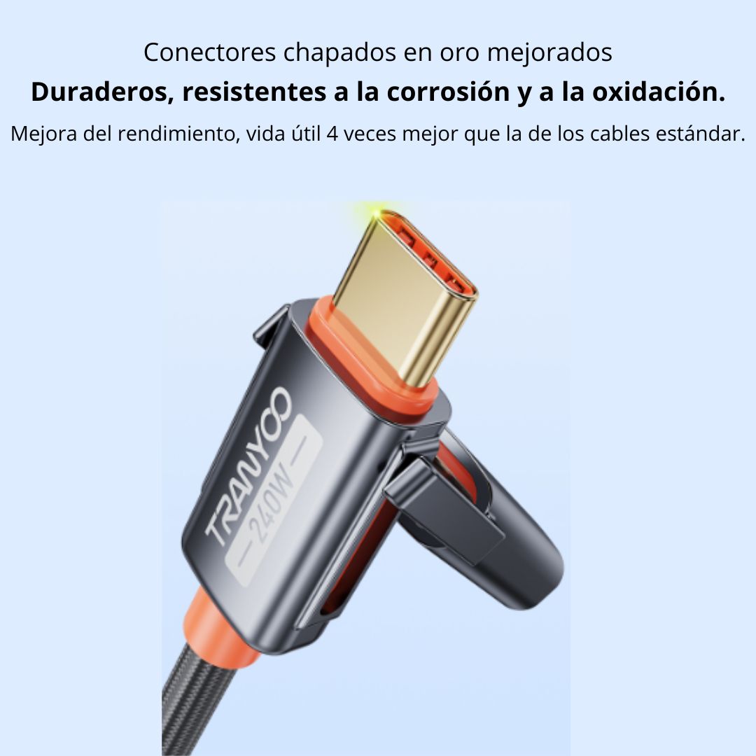 CABLE 4 EN 1 USB-C/USB A USB-C/LIGHTNING 240W CON CHIP E-MARKER - 8