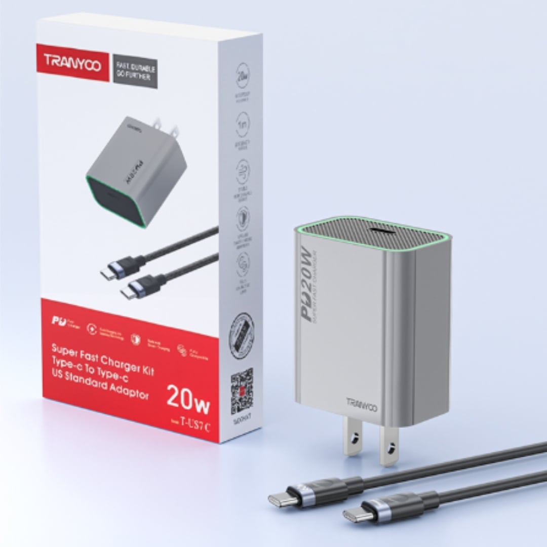 CARGADOR RÁPIDO 20W USB-C CON CABLE TRENZADO 60W PARA IPHONE Y ANDROID - 8