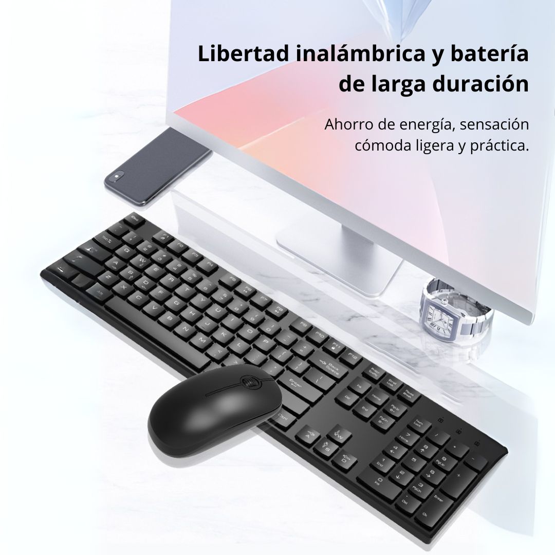 KIT TECLADO Y MOUSE INALÁMBRICO SEISA DN-K88 CON Ñ Y CONEXIÓN DUAL - 4