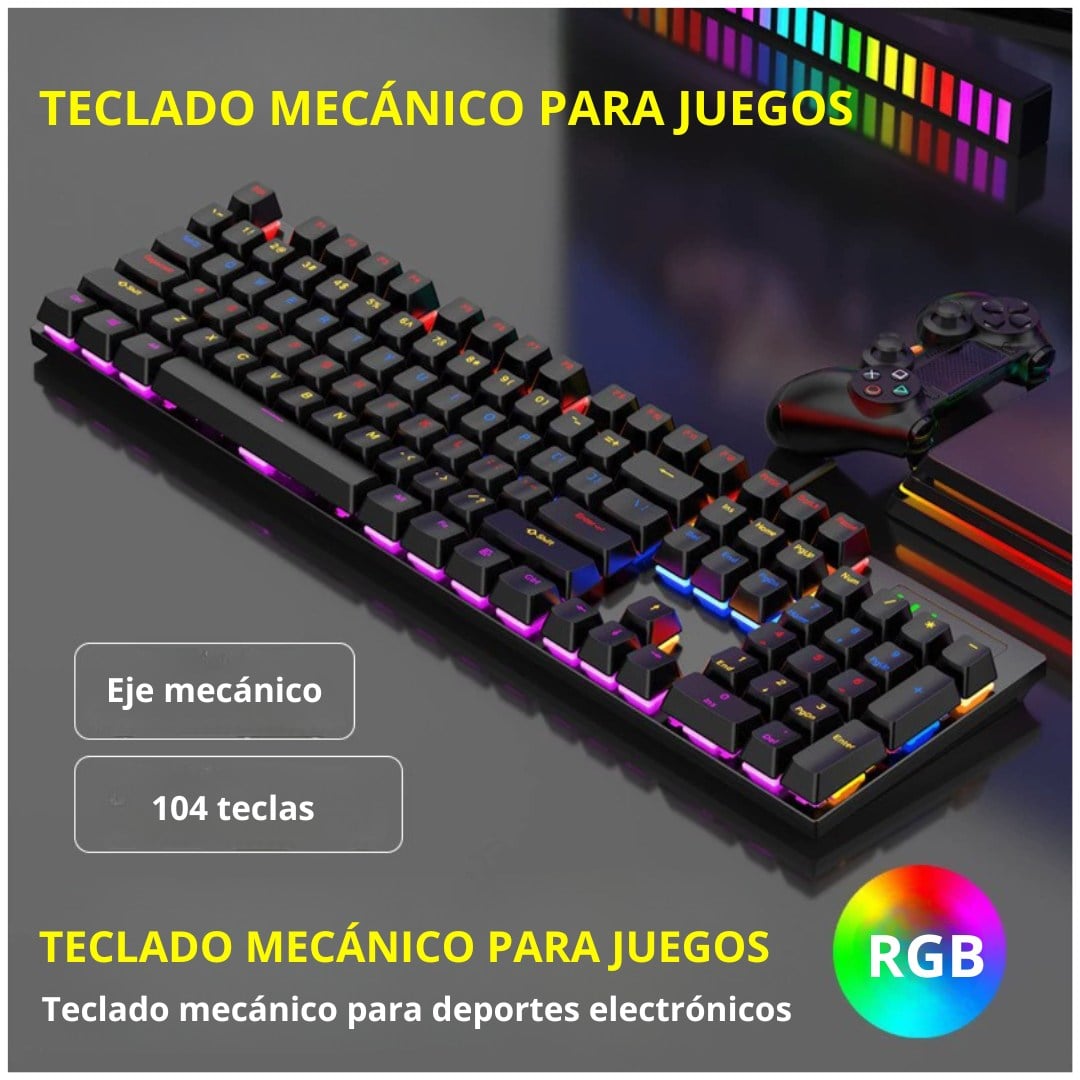 TECLADO MECÁNICO GAMER RGB 104 TECLAS CON ANTI-GHOSTING 26 - 2