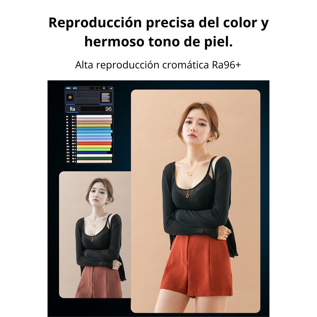 KIT 2 LUCES DE BELLEZA LED 4 FILAS CRI 96+ CON REGULACION Y COLOR - 5