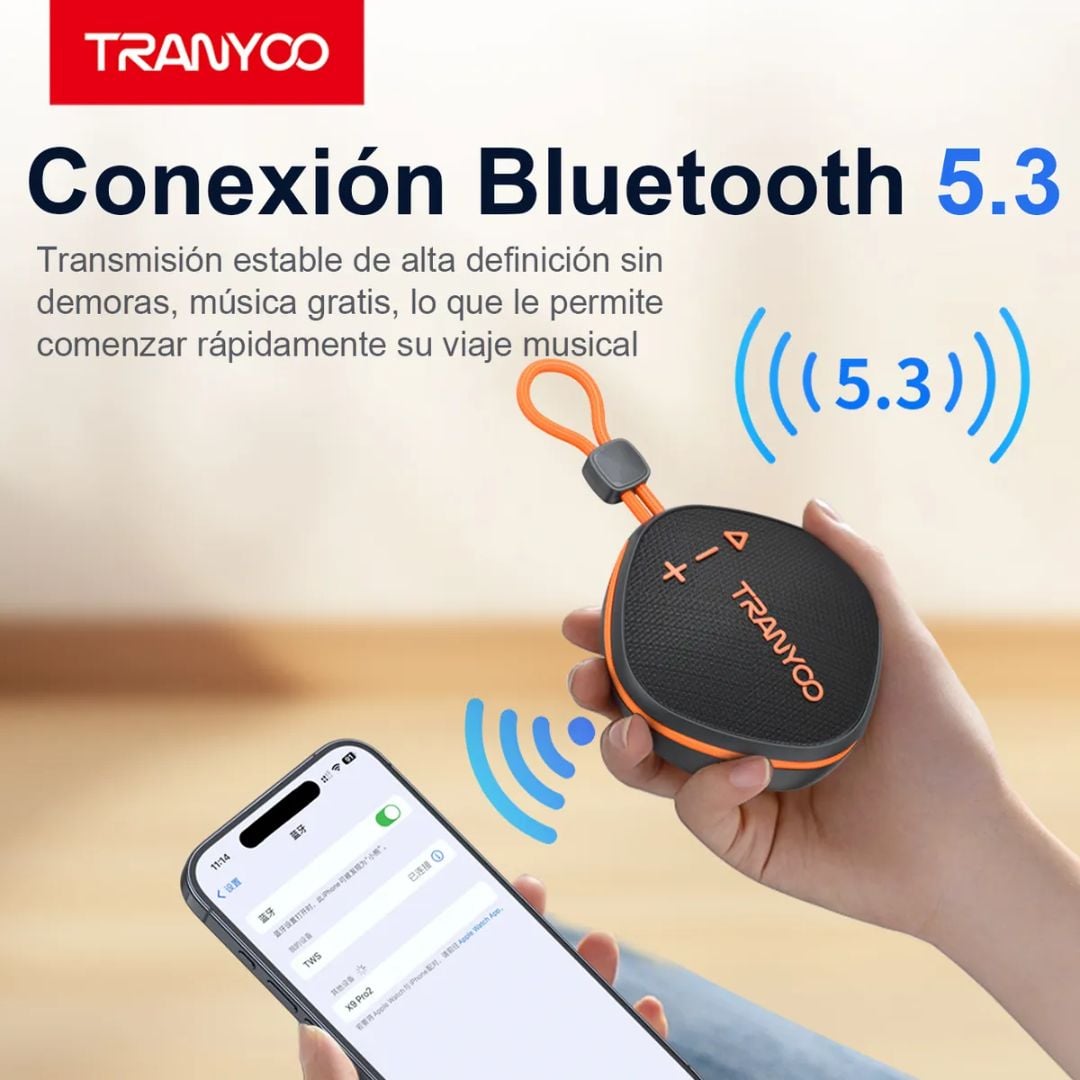 PARLANTE BLUETOOTH TRANYOO T-816 CON RADIO FM TARJETA TF Y USB-C - 2