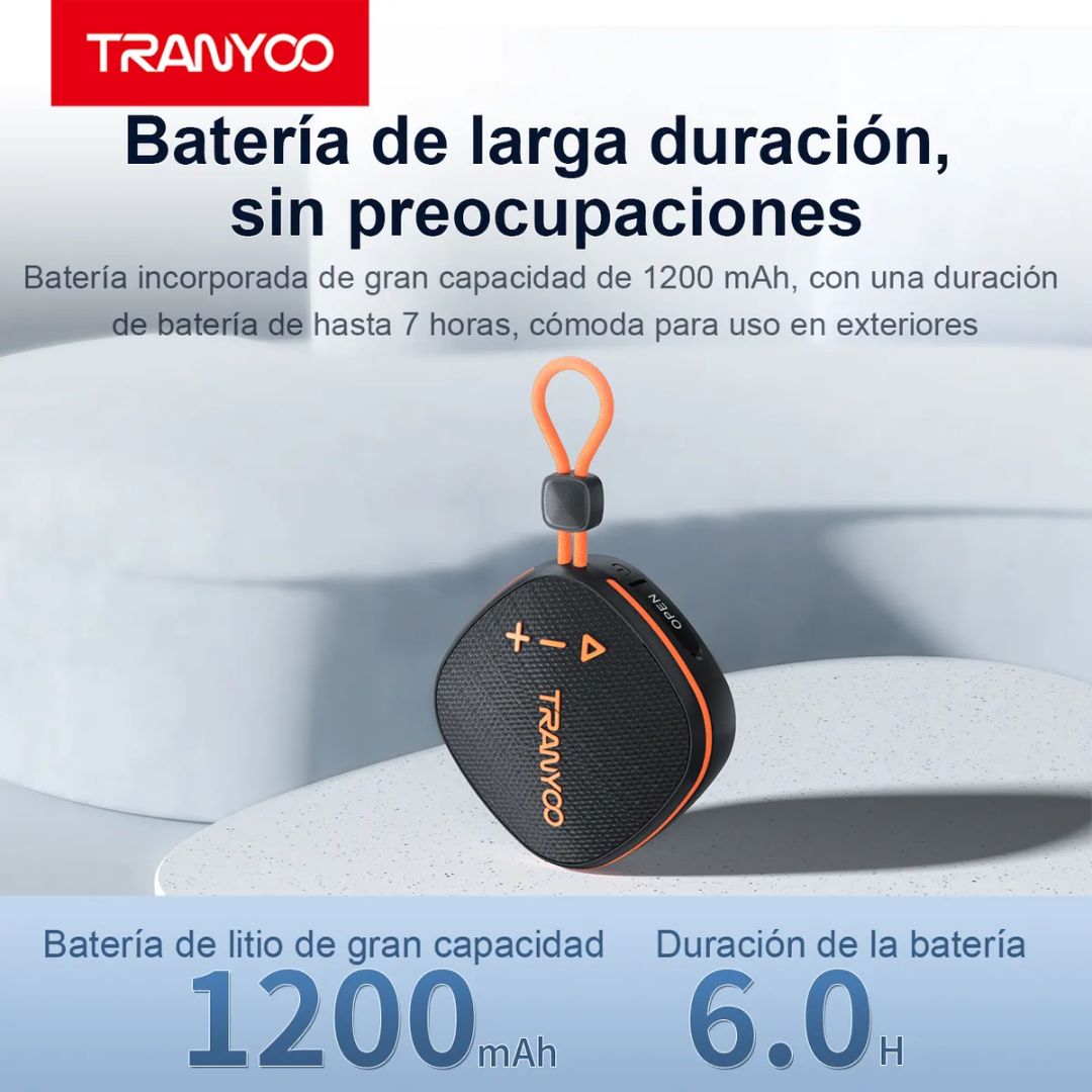 PARLANTE BLUETOOTH TRANYOO T-816 CON RADIO FM TARJETA TF Y USB-C - 3