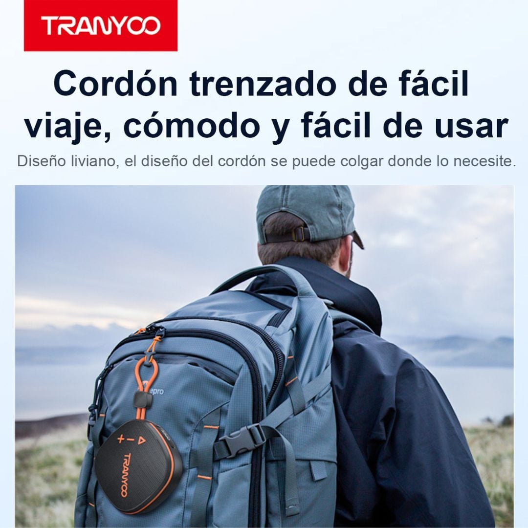 PARLANTE BLUETOOTH TRANYOO T-816 CON RADIO FM TARJETA TF Y USB-C - 5