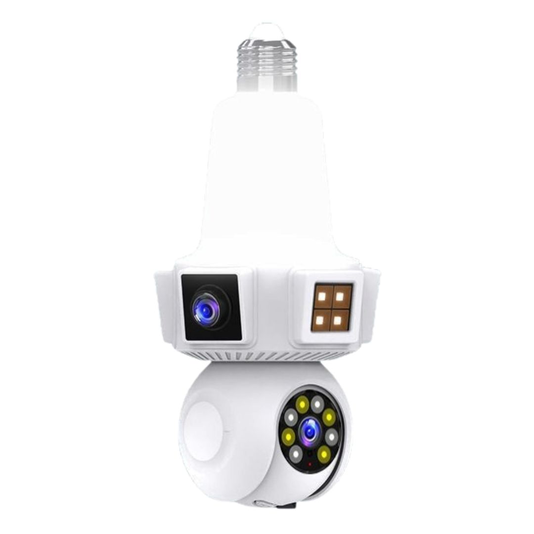 FOCO CÁMARA WIFI 360° HD CON TRIPLE LENTE VISIÓN NOCTURNA SENSOR Y AUDIO - 1