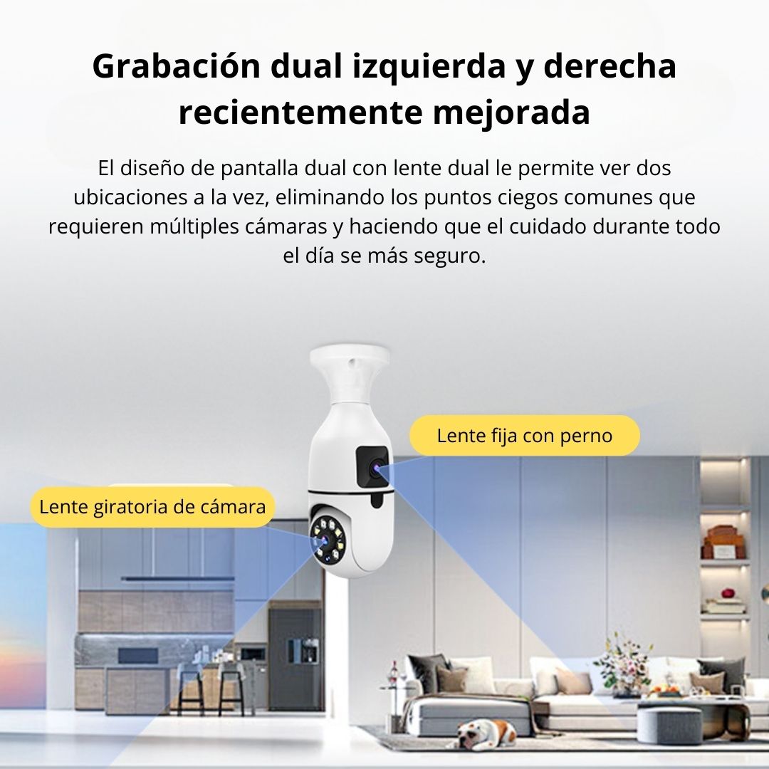 FOCO CÁMARA WIFI E27 FULL HD 360° DOBLE LENTE CON VISIÓN NOCTURNA Y AUDIO - 4