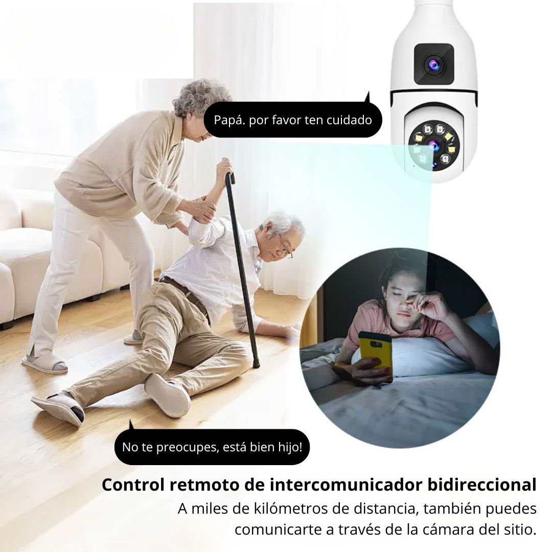 FOCO CÁMARA WIFI E27 FULL HD 360° DOBLE LENTE CON VISIÓN NOCTURNA Y AUDIO - 6