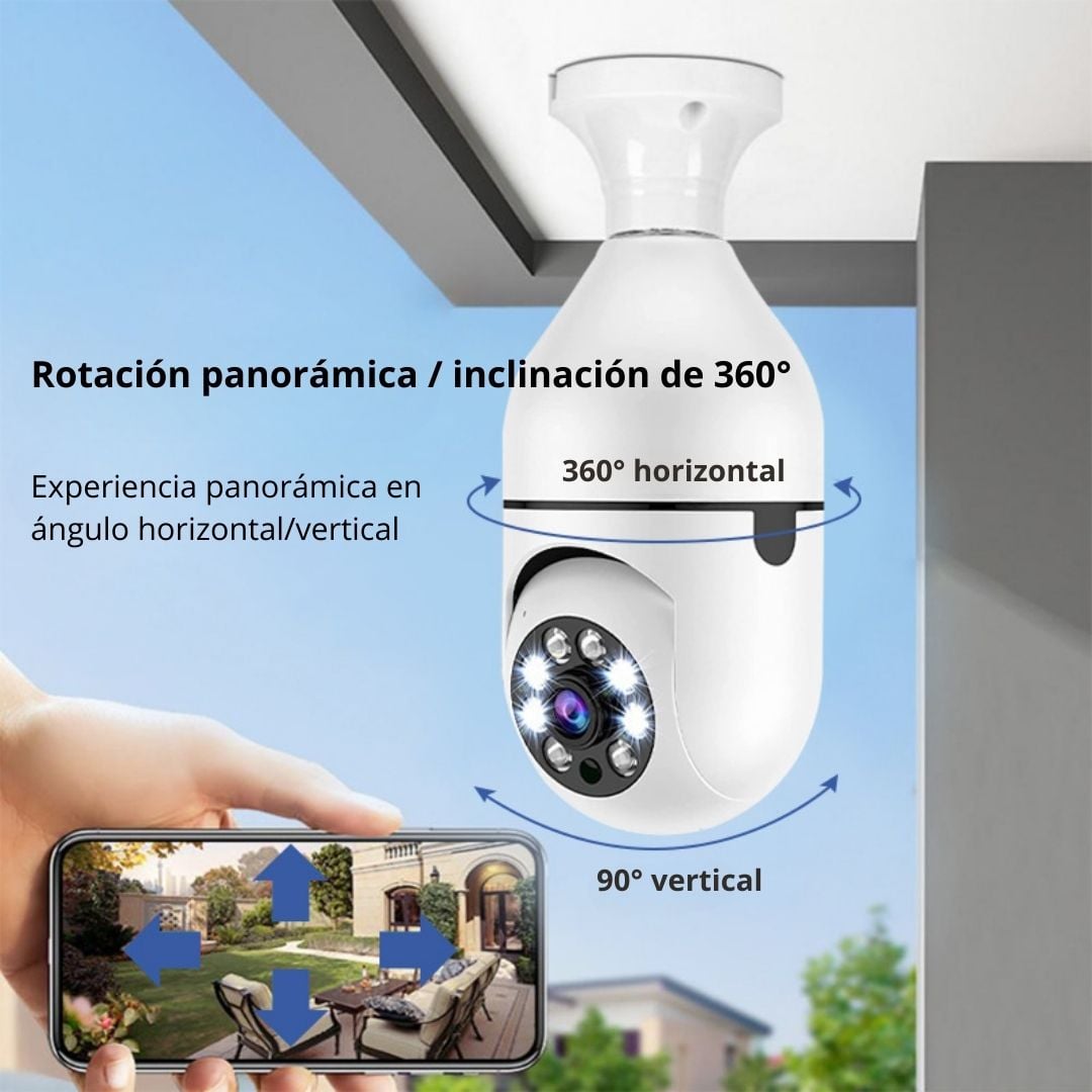 FOCO CÁMARA WIFI E27 FULL HD 360° CON VISIÓN NOCTURNA Y AUDIO - 3