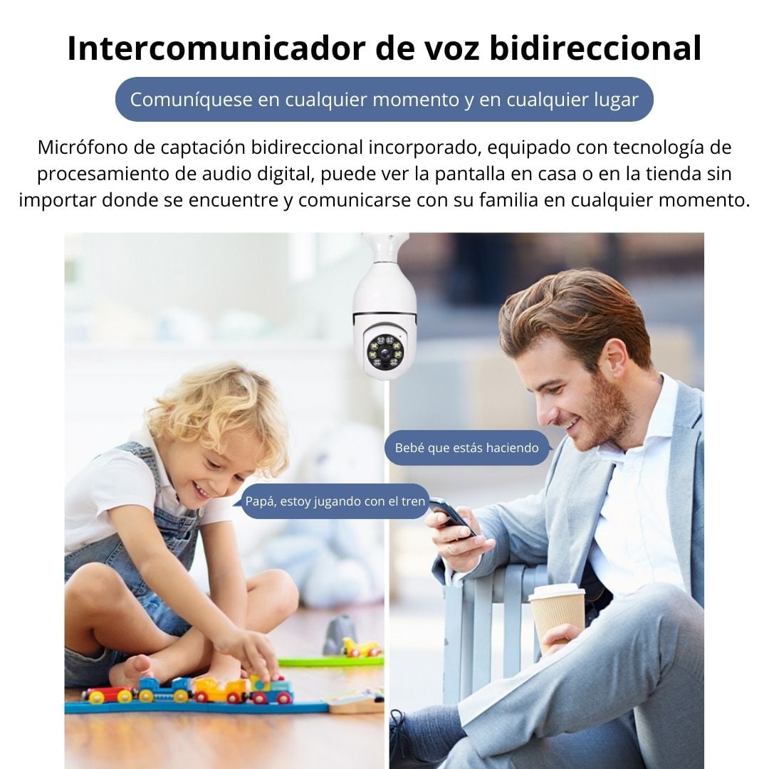 FOCO CÁMARA WIFI E27 FULL HD 360° CON VISIÓN NOCTURNA Y AUDIO - 4