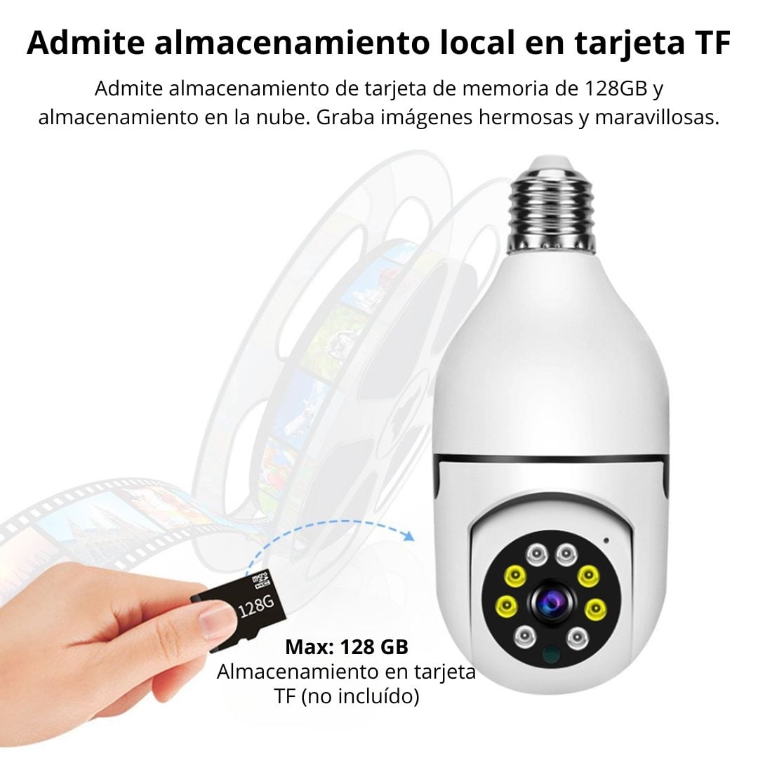 FOCO CÁMARA WIFI E27 FULL HD 360° CON VISIÓN NOCTURNA Y AUDIO - 7