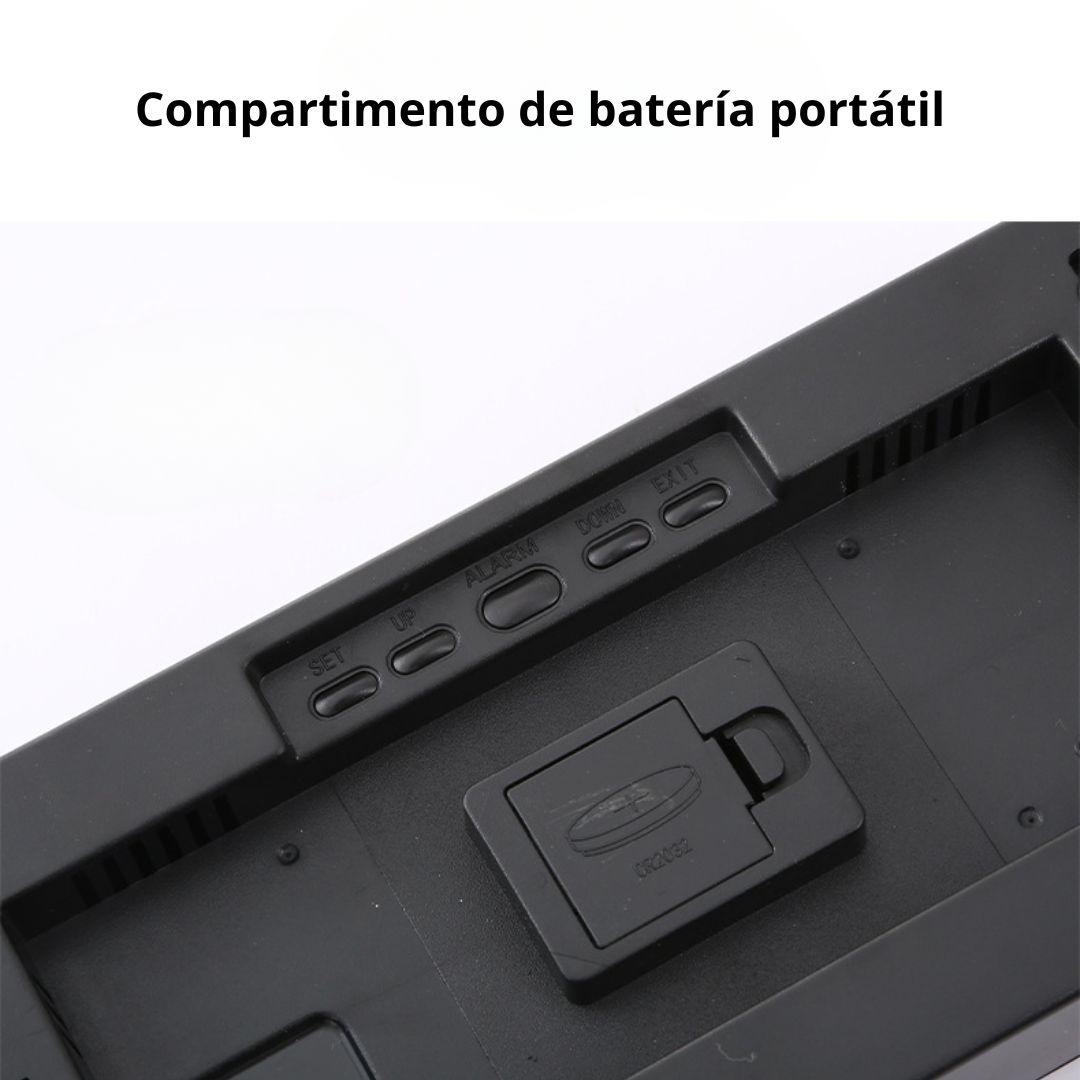 RELOJ DIGITAL LED 31.5 CM CON CALENDARIO TEMPERATURA Y ALARMA JH1404 - 6