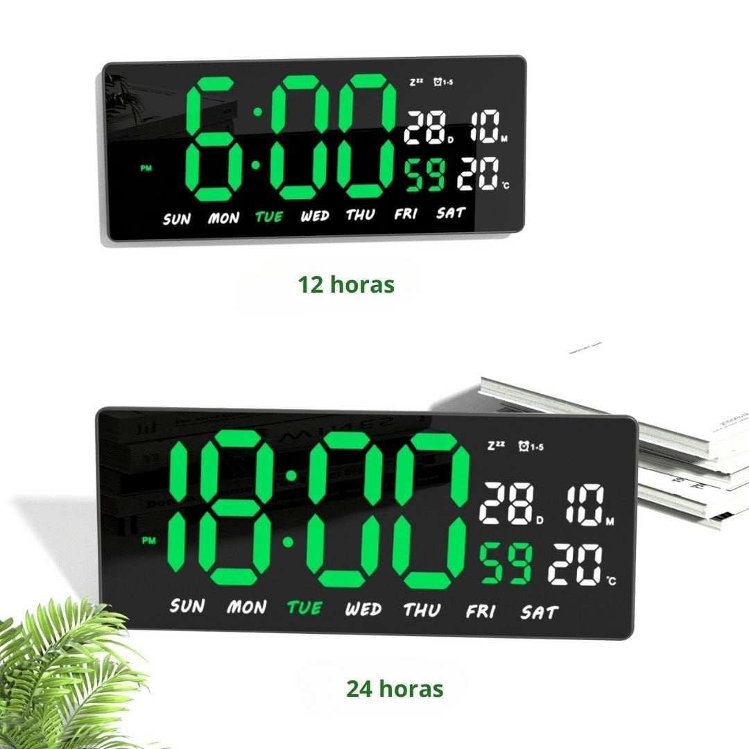 RELOJ DIGITAL LED 36CM CON CALENDARIO TEMPERATURA Y ALARMA JH3604 - 5