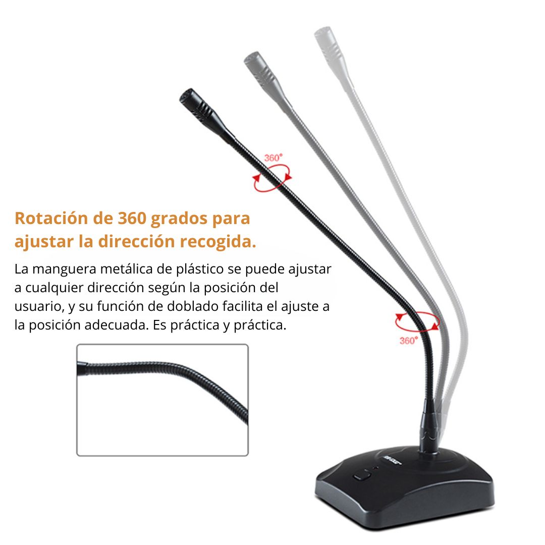 MICRÓFONO DE CONFERENCIA DE ESCRITORIO CARDIOIDE CON BASE XLR - 2