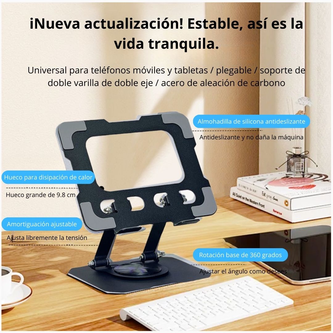 SOPORTE METÁLICO PARA TABLET CON DOBLE EJE Y GIRO 360° NOS955 - 4