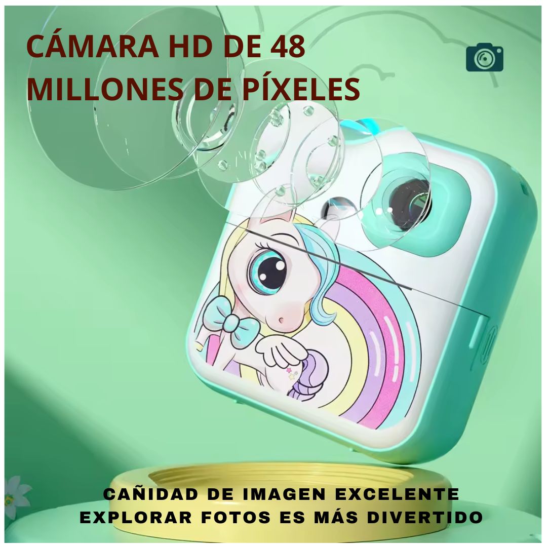 CÁMARA DIGITAL INFANTIL UNICORNIO CON IMPRESORA INSTANTÁNEA - 3