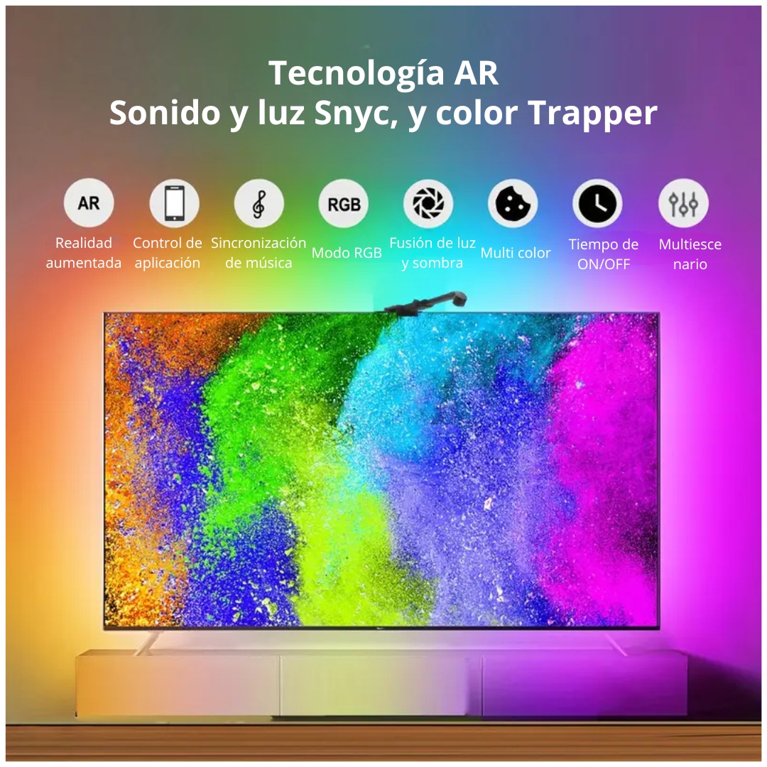 Kit Luces LED para TV RGB con Cámara, APP, Sincronización de Pantalla y Modo Música - 2