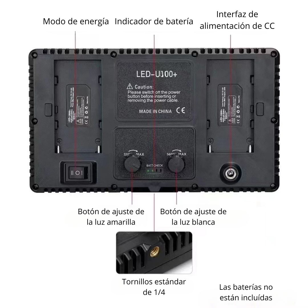 PANEL DE LUZ LED 800 RGB CON CONTROL REMOTO PARA FOTOGRAFÍA Y VIDEO - 2