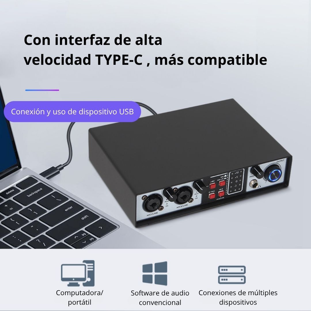 INTERFAZ DE AUDIO PROFESIONAL UR22 MK USB TIPO C CON PHANTOM POWER 48V Y ENTRADAS XLR - TRS DUAL - 2