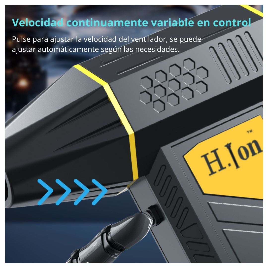 SOPLADOR DE AIRE INALÁMBRICO 120W SEISA PARA AUTO Y HOGAR, RECARGABLE CON 3 VELOCIDADES CARGA TIPO C - 3