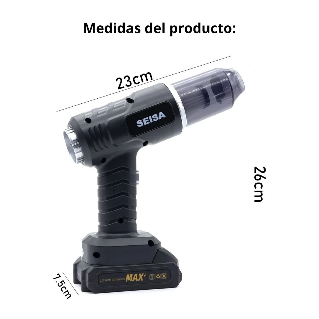 ASPIRADORA INALÁMBRICA PORTÁTIL SEISA MULTIFUNCIÓN CON BATERÍA RECARGABLE PARA AUTO CASA Y OFICINA - 8