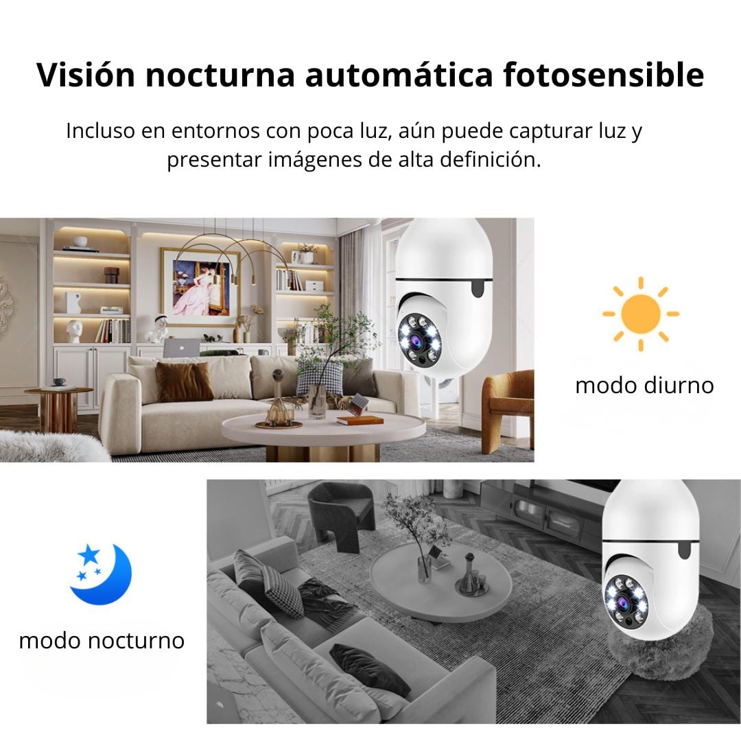 CÁMARA FOCO WIFI SEISA 1080P FULL HD CON VISIÓN NOCTURNA DETECCIÓN DE MOVIMIENTO Y AUDIO 360° - 5