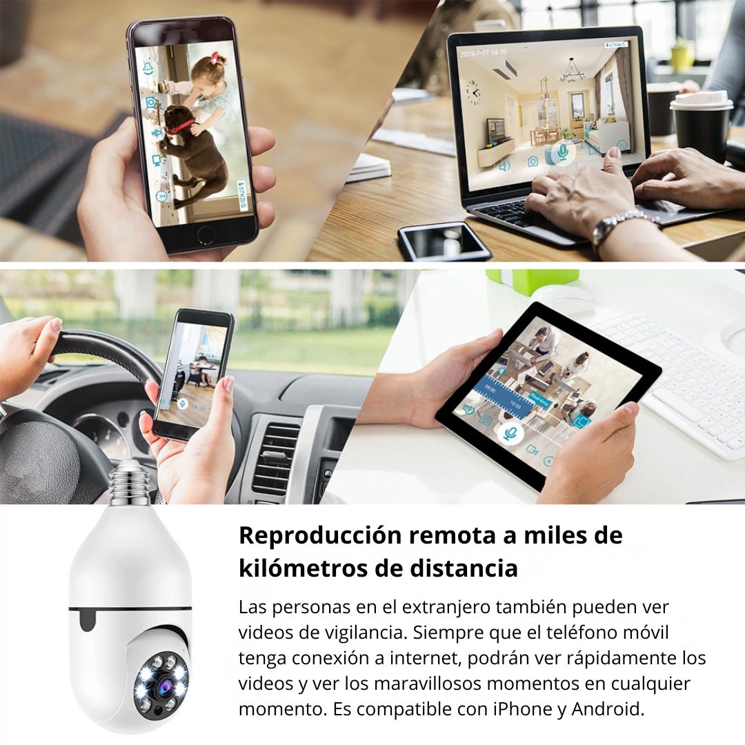 CÁMARA FOCO WIFI SEISA 1080P FULL HD CON VISIÓN NOCTURNA DETECCIÓN DE MOVIMIENTO Y AUDIO 360° - 7