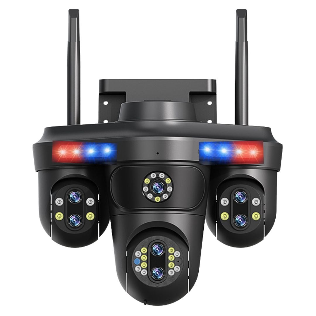 CÁMARA DE SEGURIDAD WIFI PTZ 360° TRIPLE LENTE UHD CON ZOOM 10X VISIÓN NOCTURNA AUDIO Y SIRENA - 1