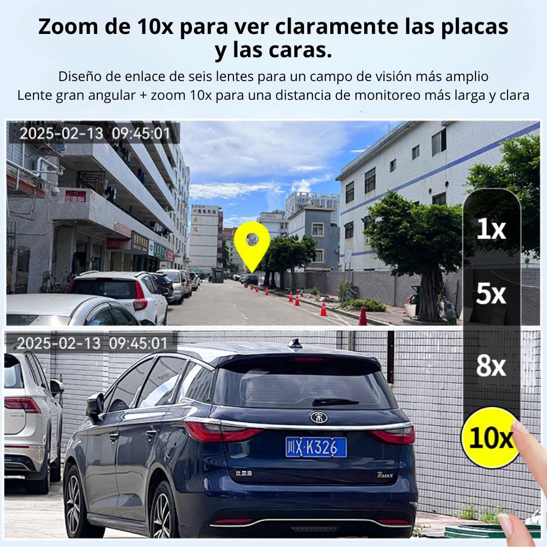 CÁMARA DE SEGURIDAD WIFI PTZ 360° TRIPLE LENTE UHD CON ZOOM 10X VISIÓN NOCTURNA AUDIO Y SIRENA - 3